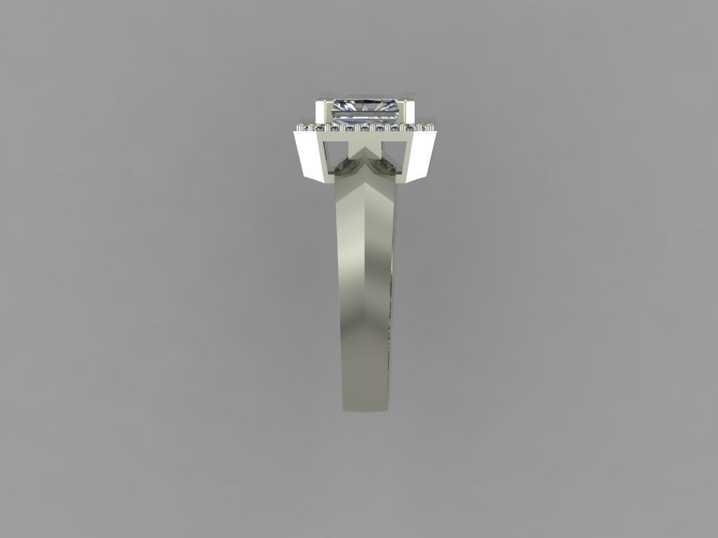 GC GOLD T84- Baguette ring Diamond gold  3D print model_4