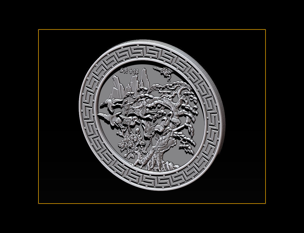 Mural birds carving file stl STL Reliefs for CNC machines  3D print model_14