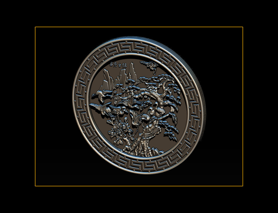 Mural birds carving file stl STL Reliefs for CNC machines  3D print model_17