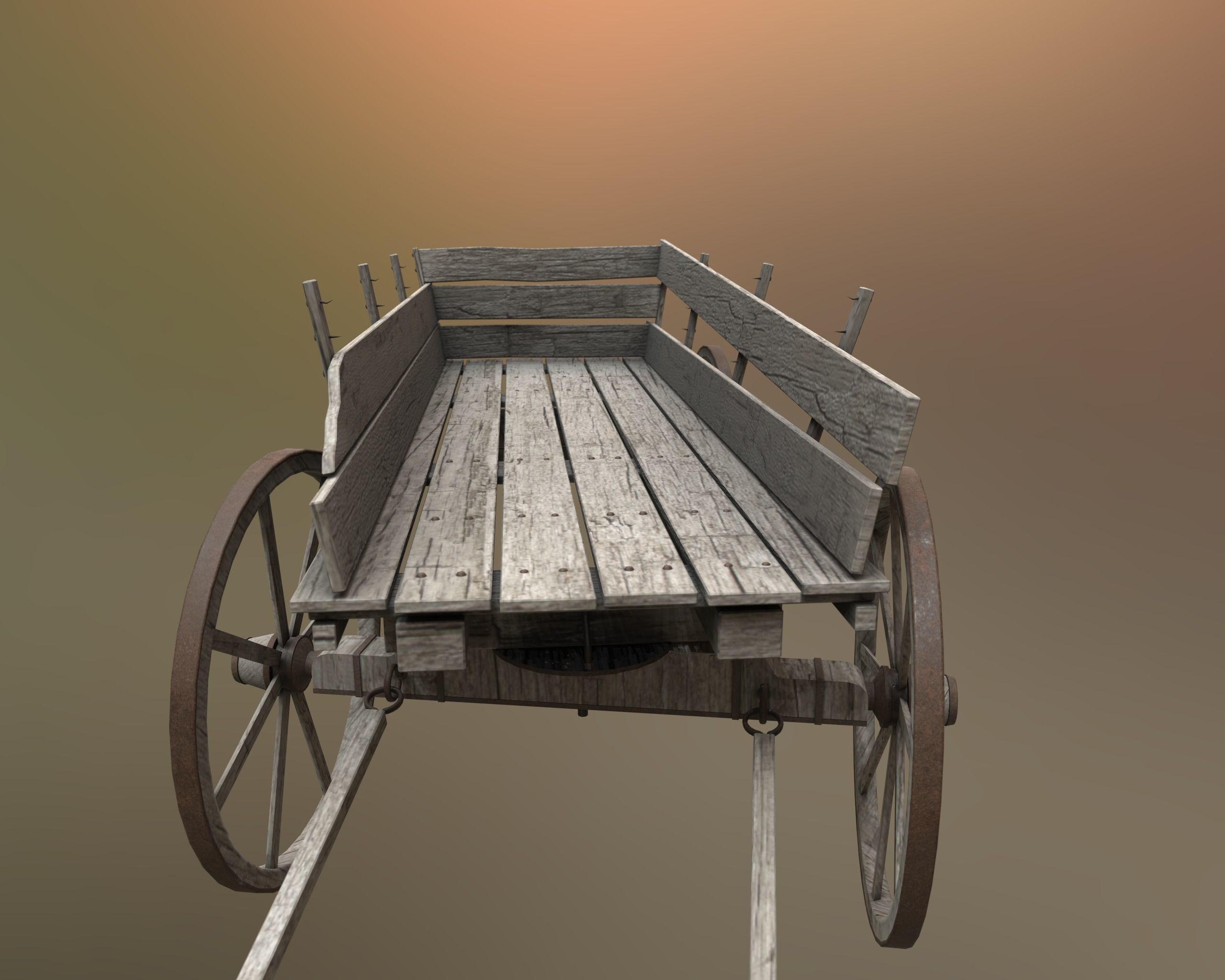 Old Cart Free low-poly 3D model_5
