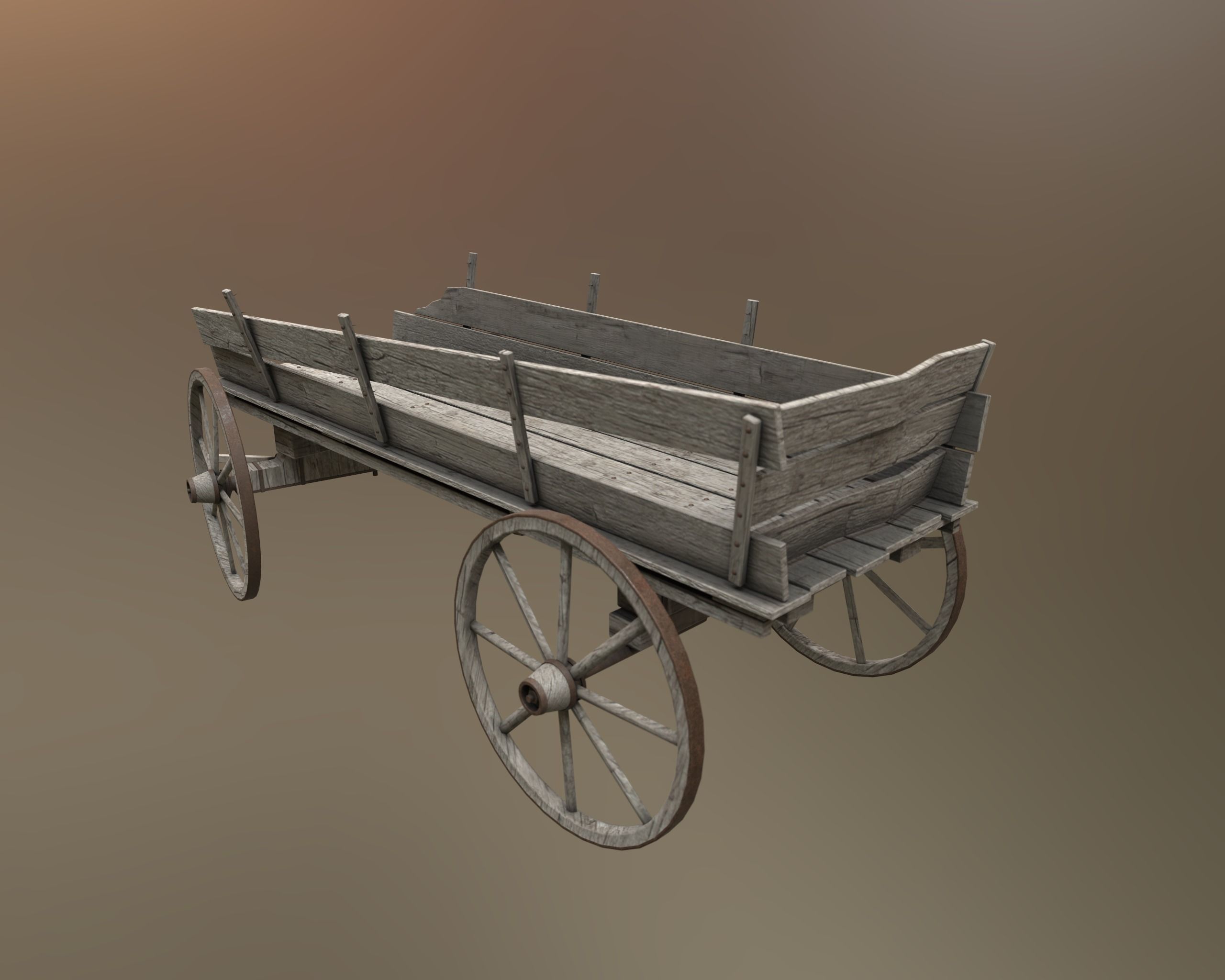 Old Cart Free low-poly 3D model_3