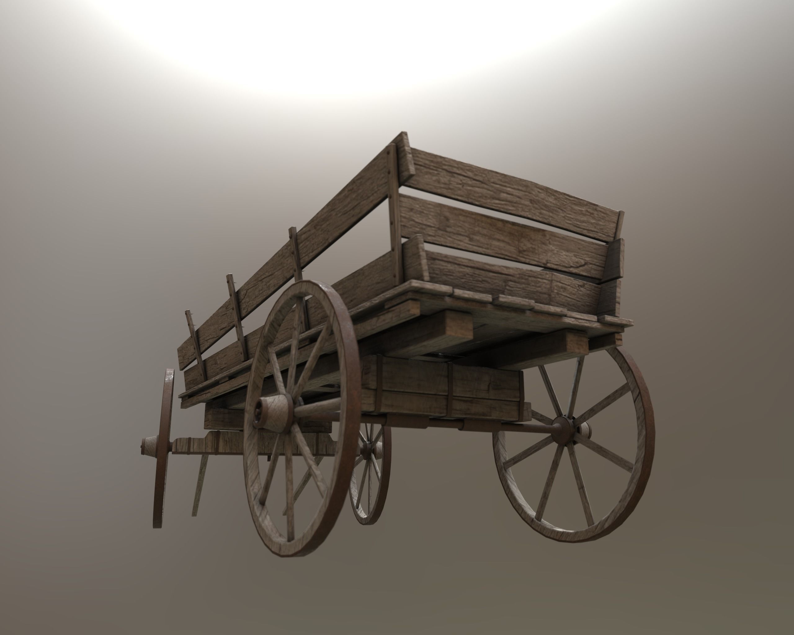 Old Cart Free low-poly 3D model_4