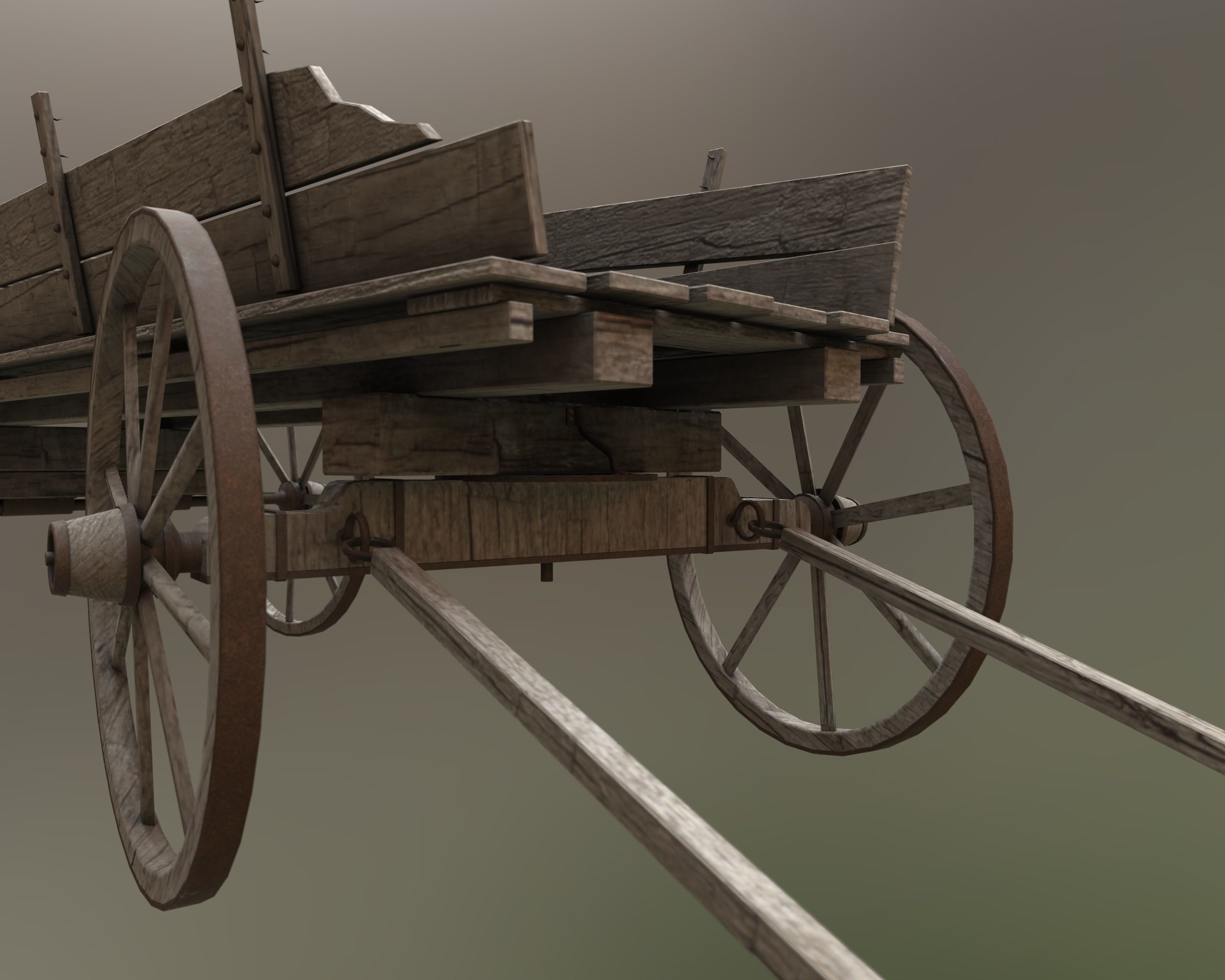 Old Cart Free low-poly 3D model_2