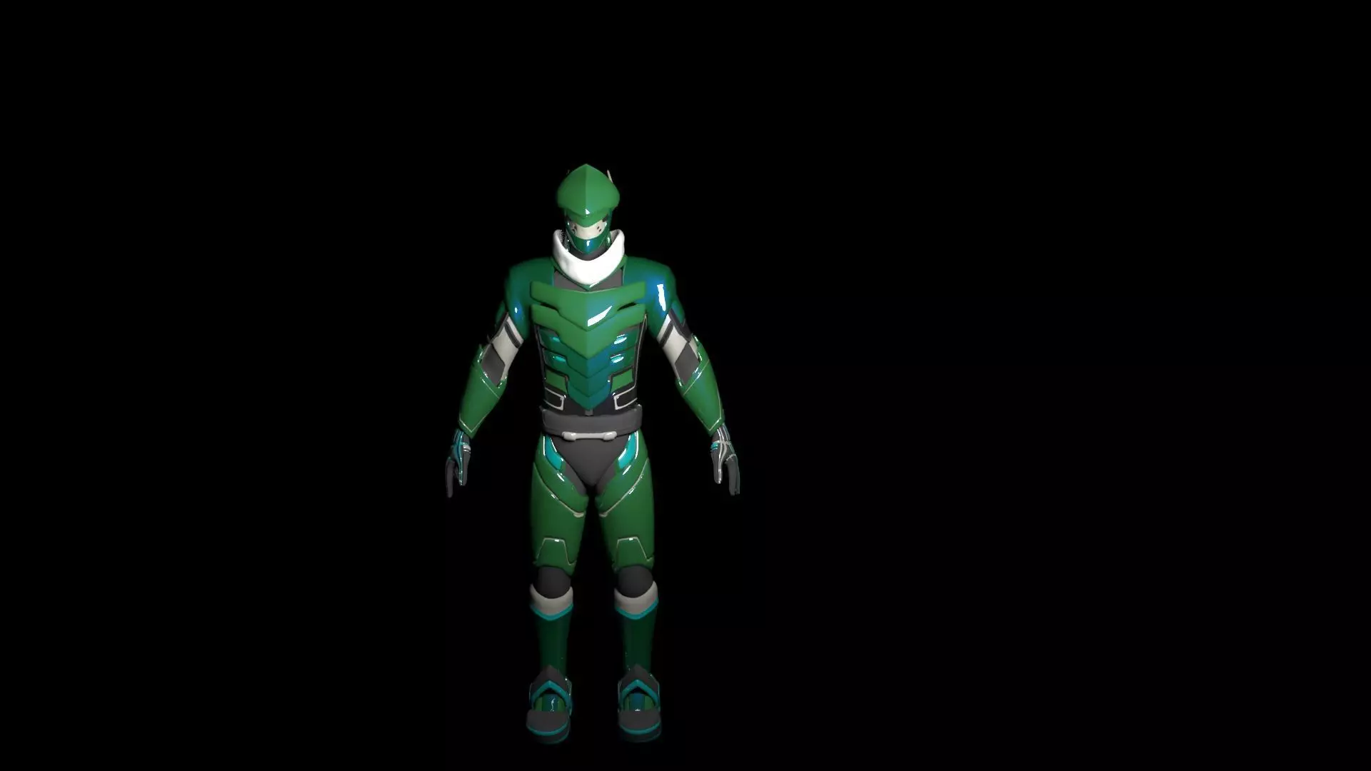 Cyborg Genji armor Low-poly 3D model_0