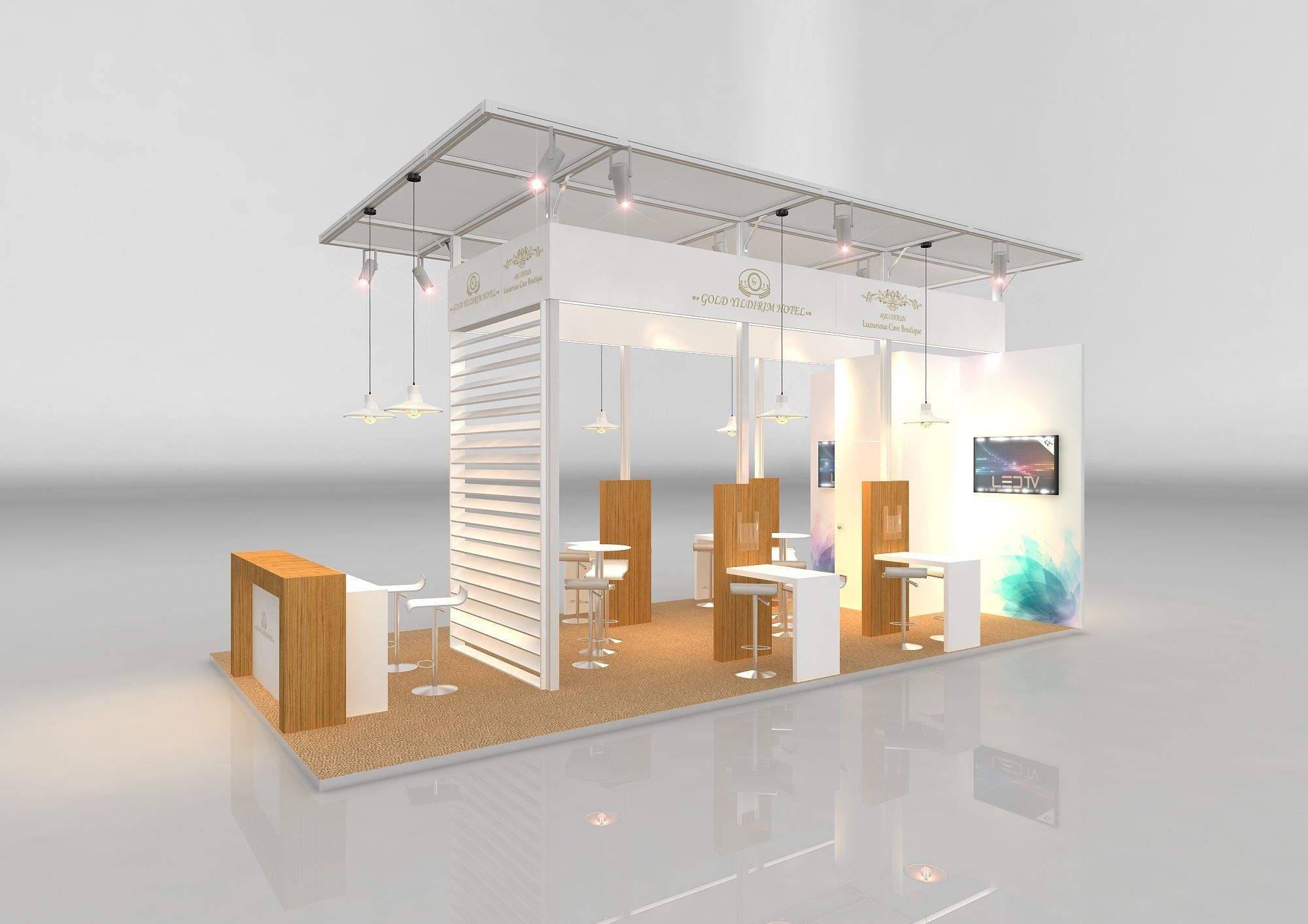 4x8 individual attendance maxima and woden stand 3D model 3D model_2