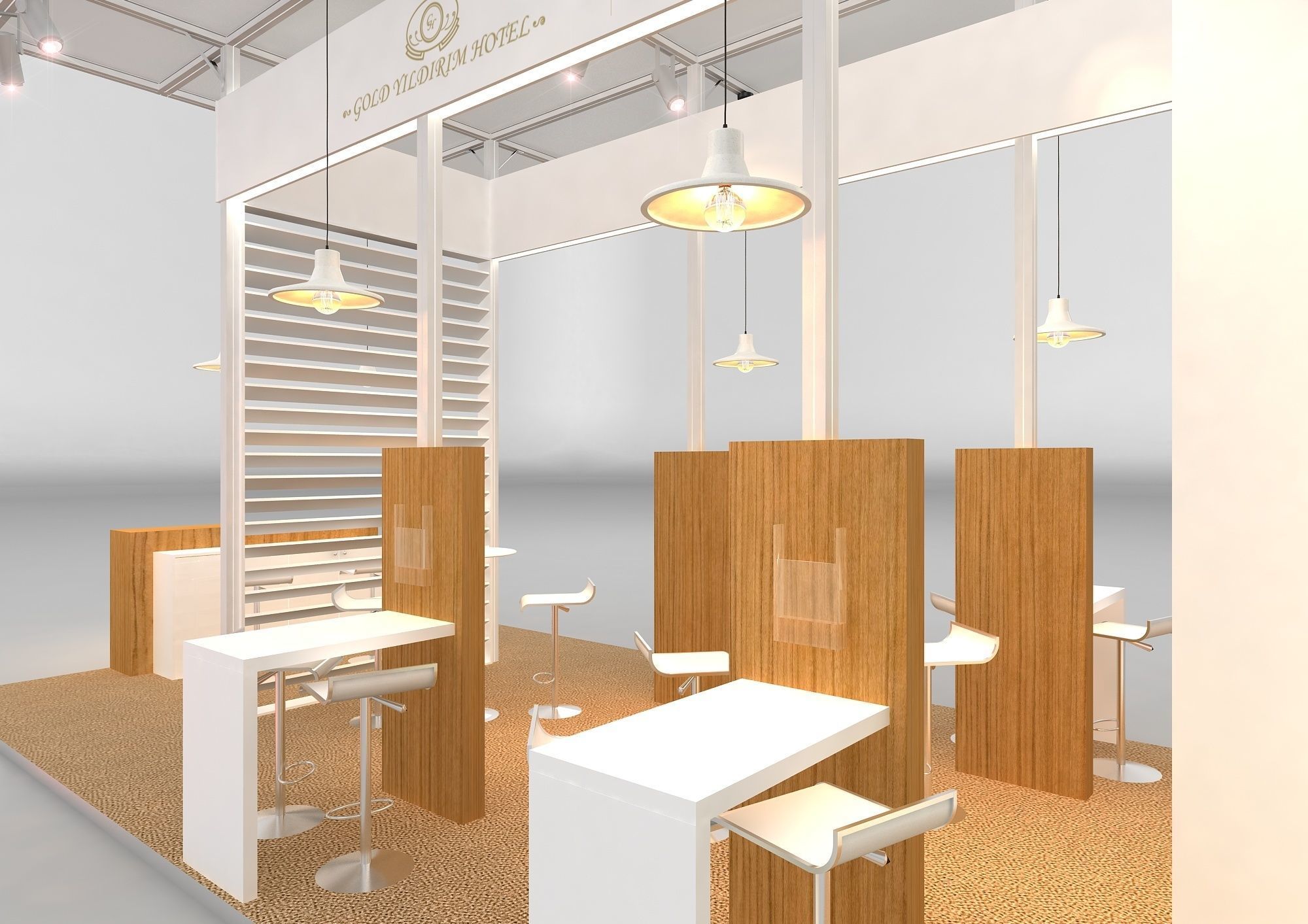 4x8 individual attendance maxima and woden stand 3D model 3D model_3