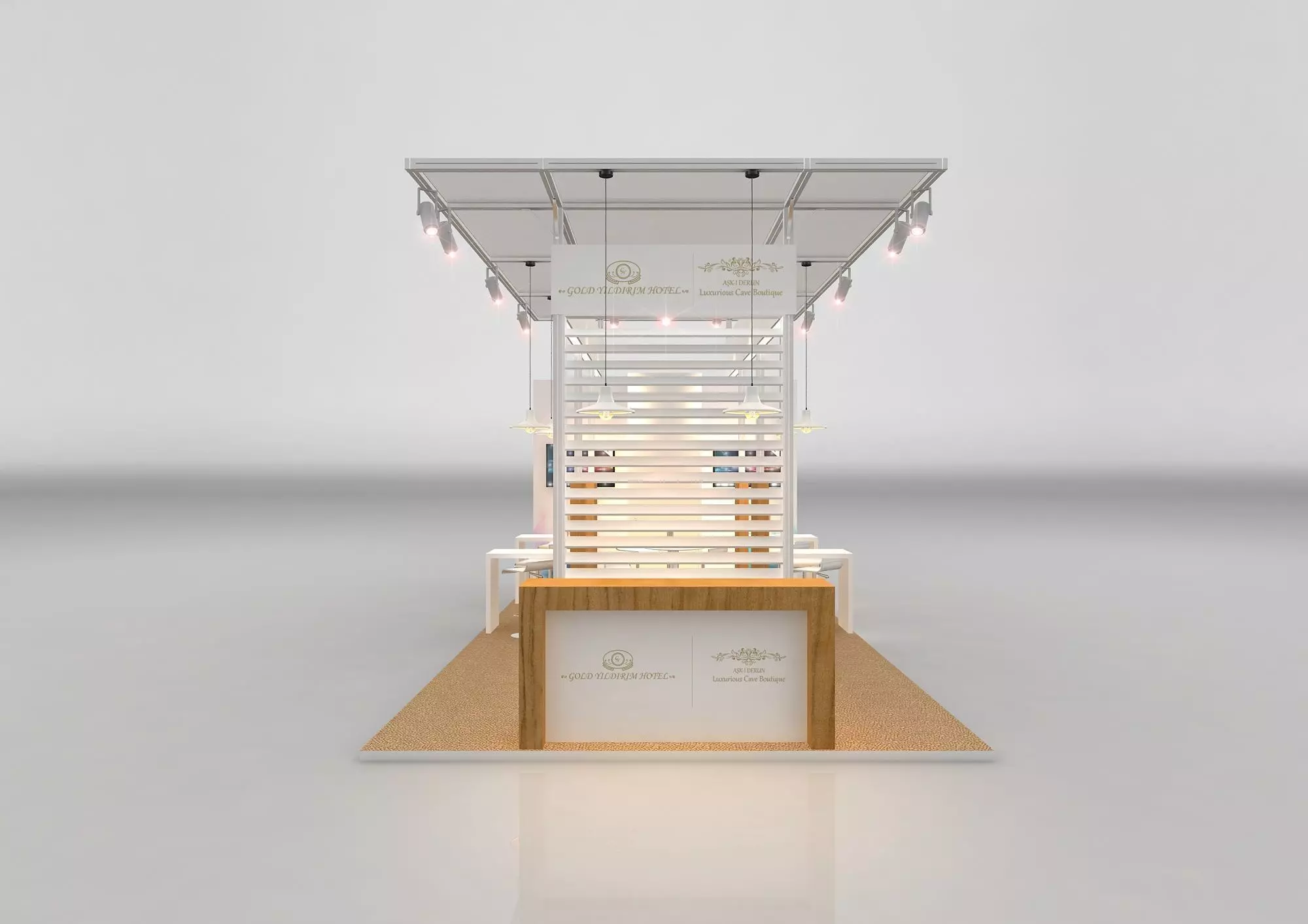 4x8 individual attendance maxima and woden stand 3D model 3D model_0