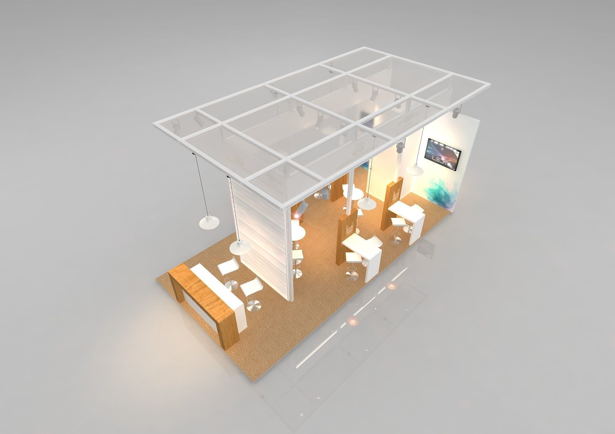 4x8 individual attendance maxima and woden stand 3D model 3D model_4