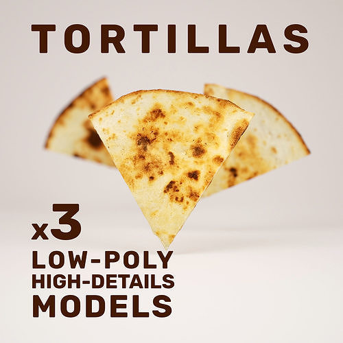 Tortila Pack - x3 Pack Low-poly 3D model