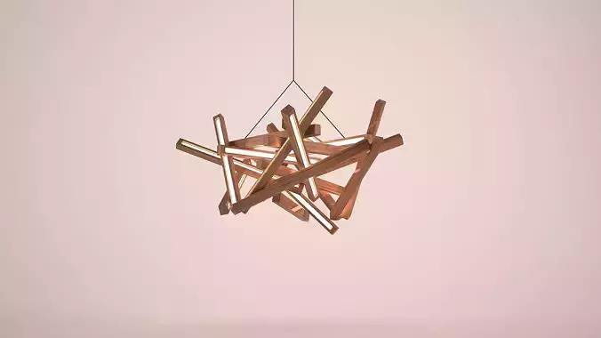 Stylish wooden lamp
