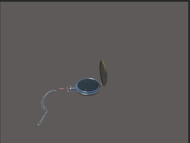 clock pocket watch on chain 3D model_2