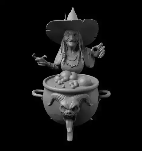 Witch cauldron 3D print model