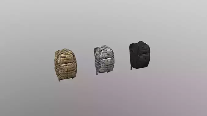 Realistic Military Backpacks Low-poly 3D model