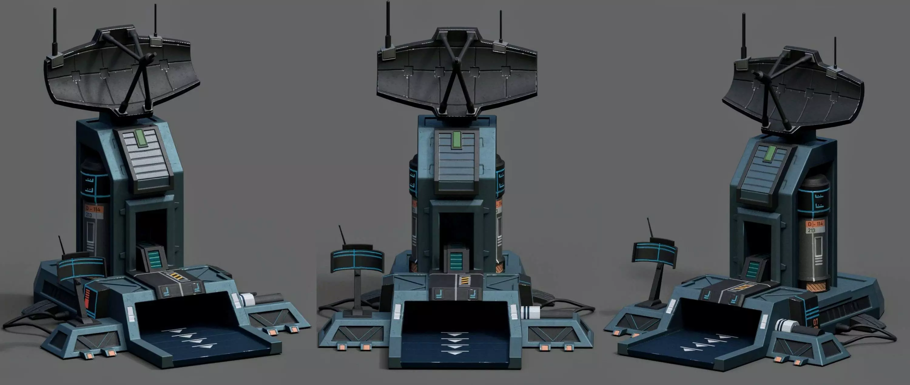 Scifi station building exterior skyscraper sci fi cyberpunk  Low-poly 3D model_0