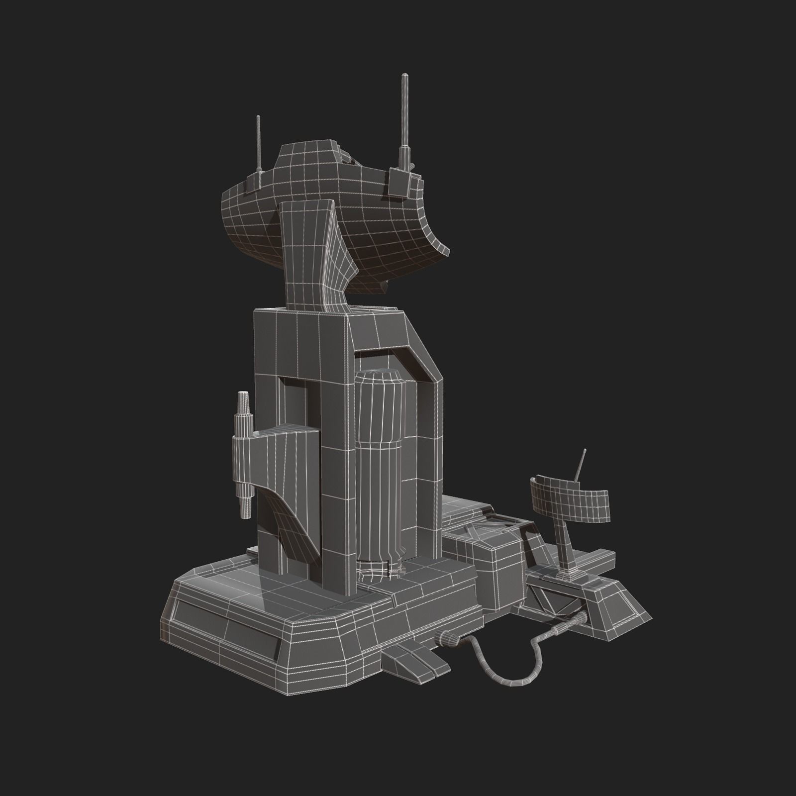 Scifi station building exterior skyscraper sci fi cyberpunk  Low-poly 3D model_8