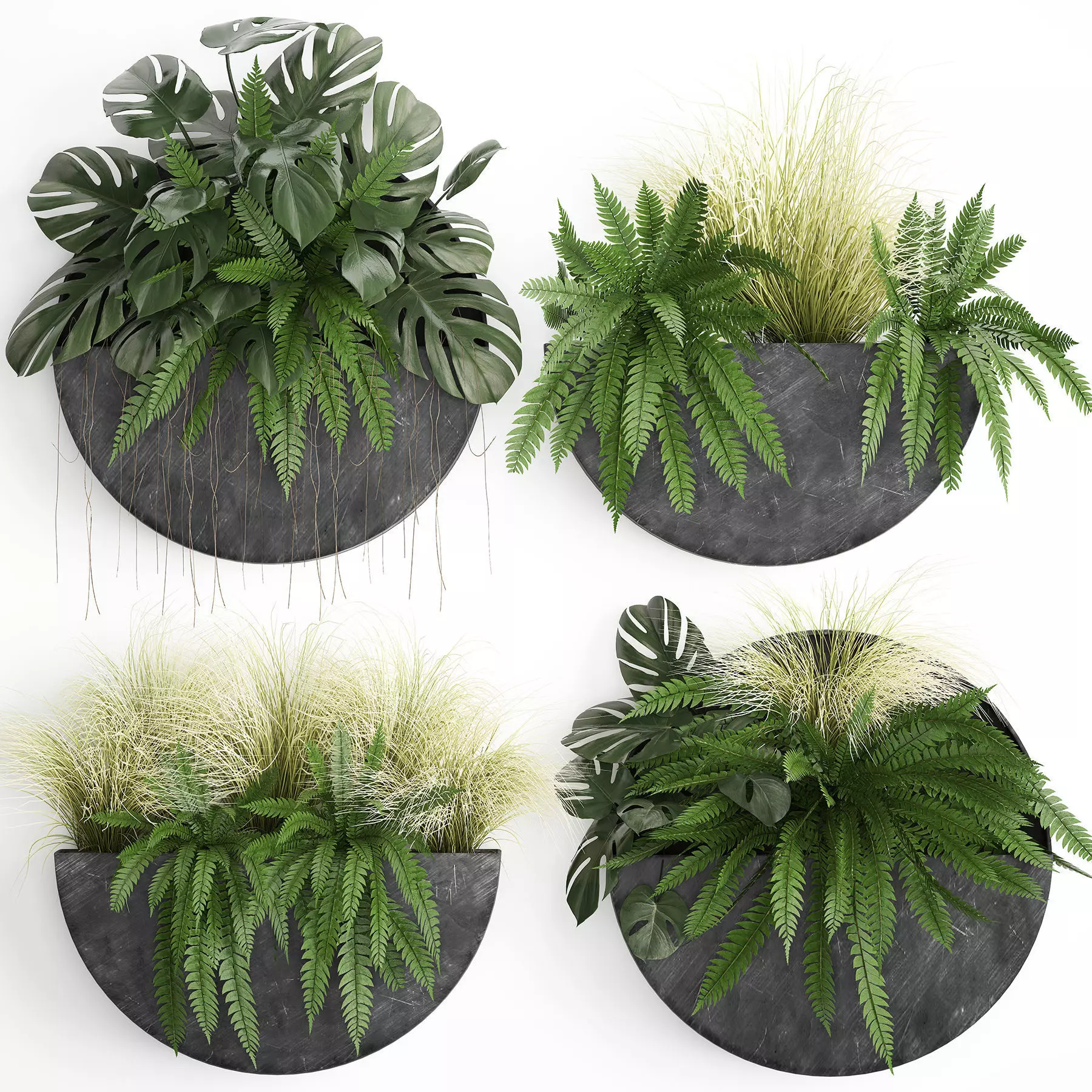 Green wall decor vertical garden 57 3D model_0