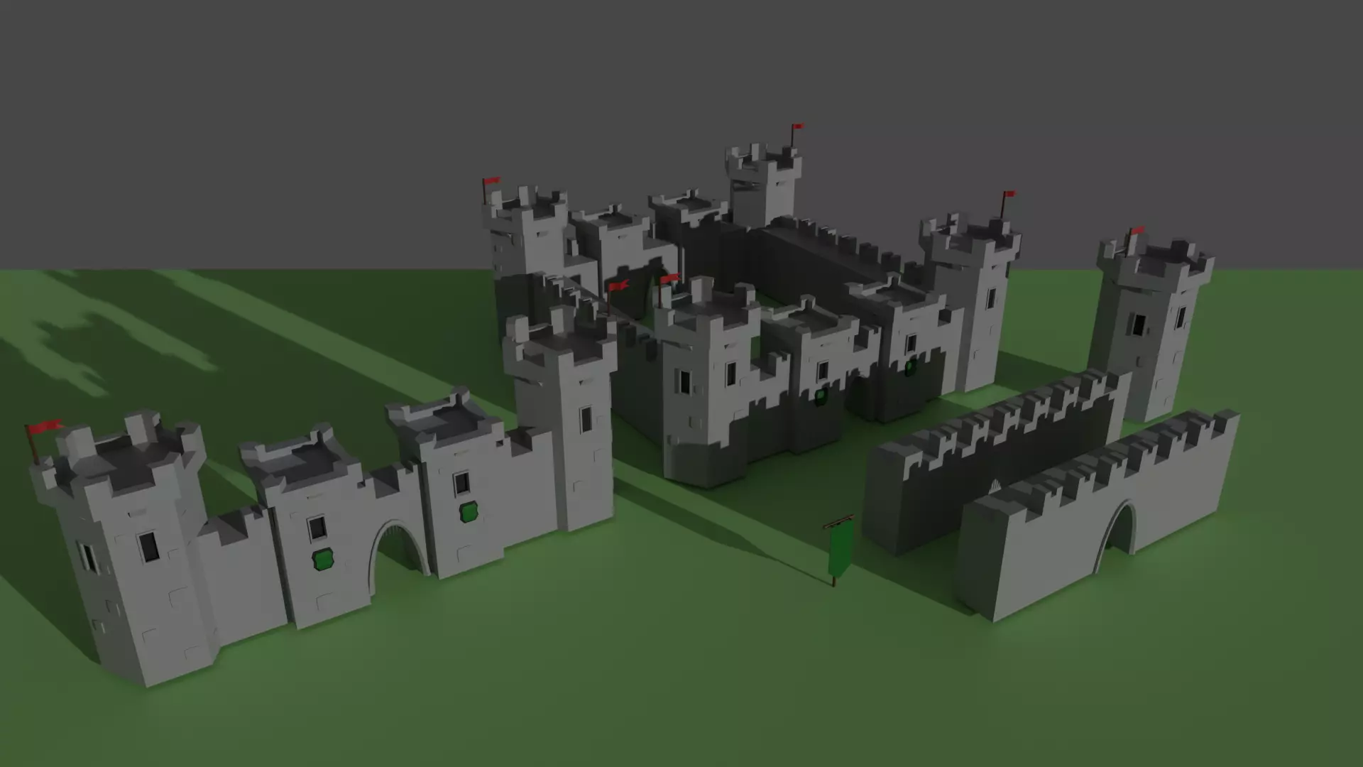 Low Poly Castle asset pack Low-poly 3D model_0