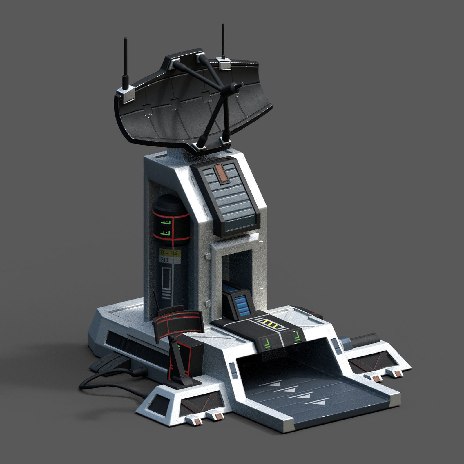 Scifi base building exterior skyscraper sci fi Low-poly 3D model_4