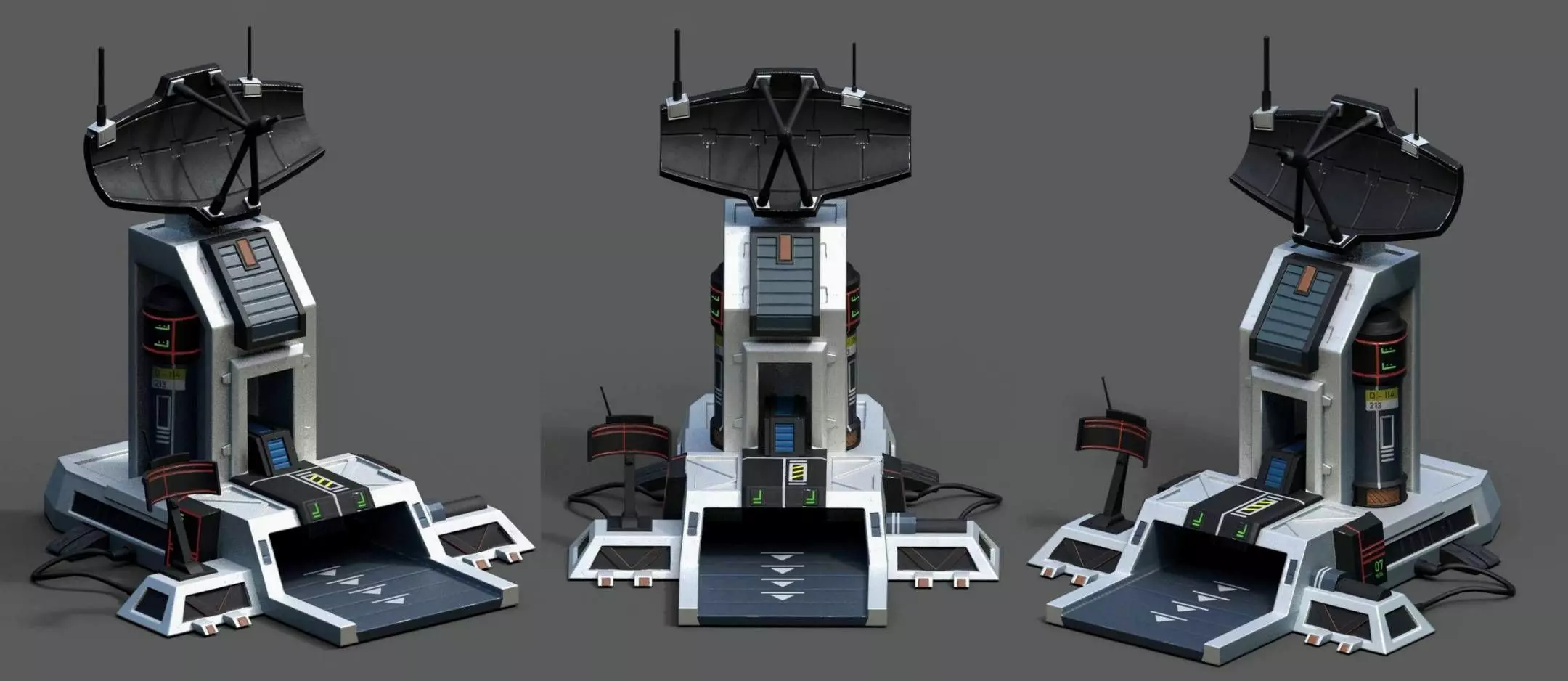 Scifi base building exterior skyscraper sci fi Low-poly 3D model_0