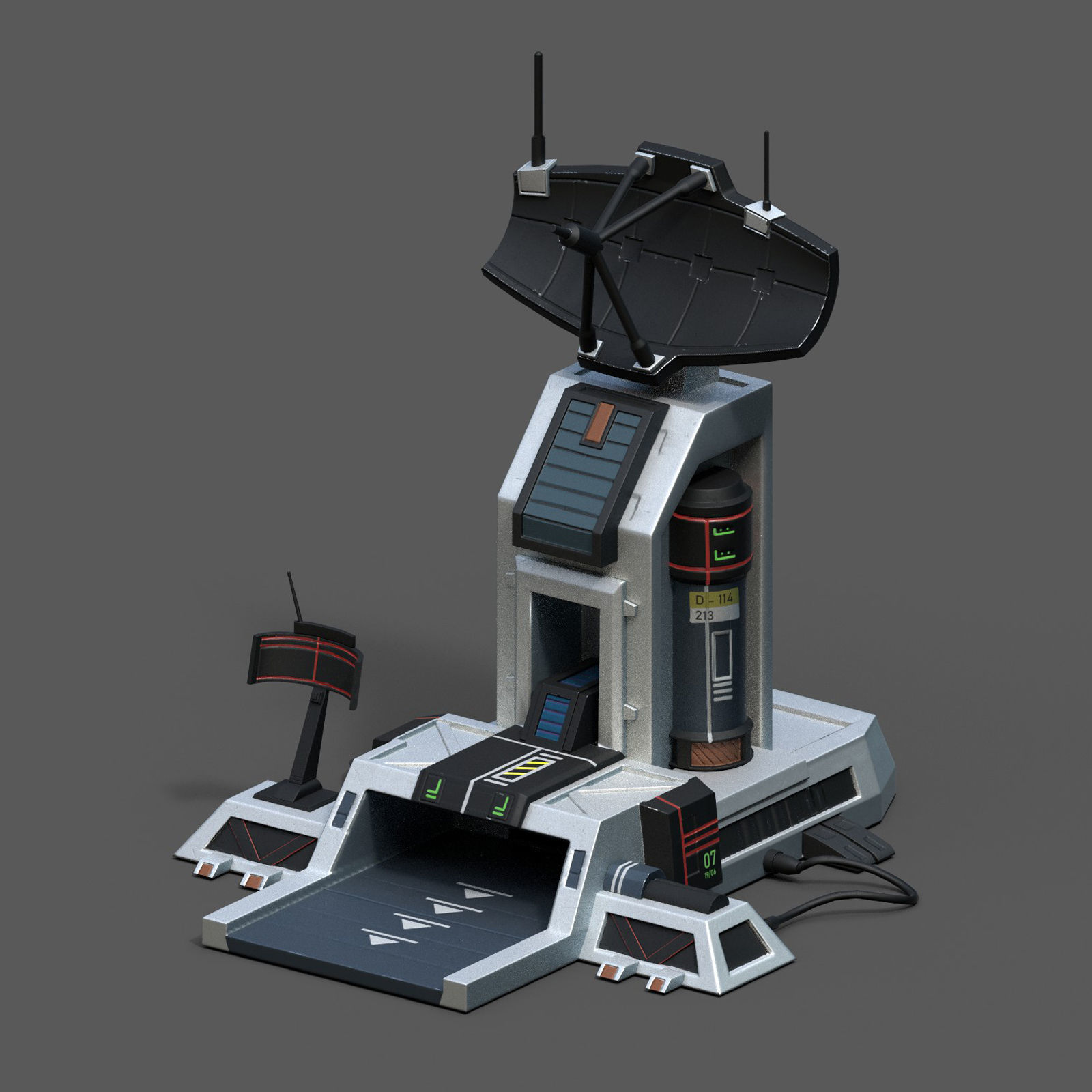 Scifi base building exterior skyscraper sci fi Low-poly 3D model_1