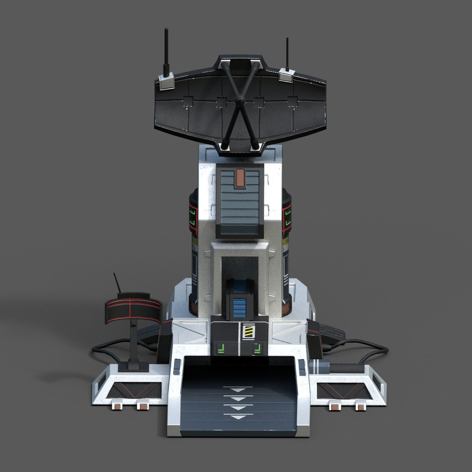 Scifi base building exterior skyscraper sci fi Low-poly 3D model_2
