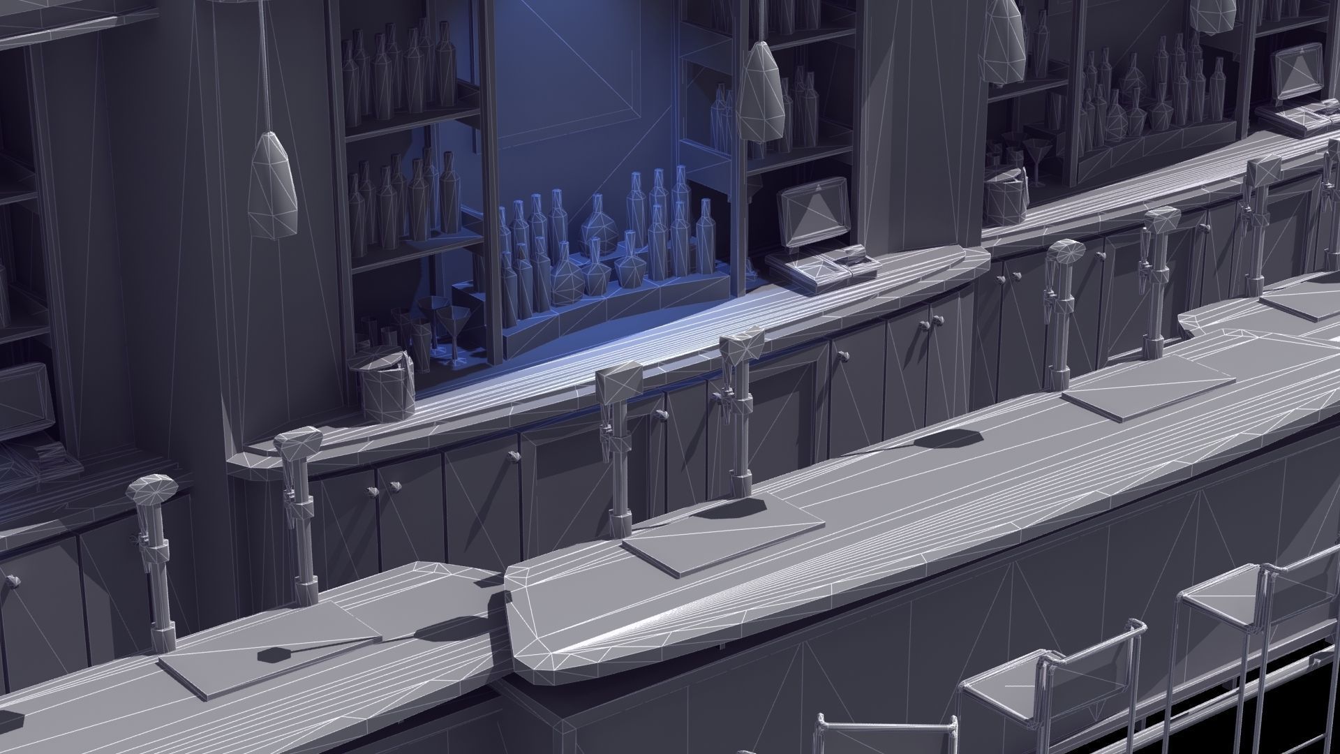 Nightclub Laser Bar Low-poly 3D model_44