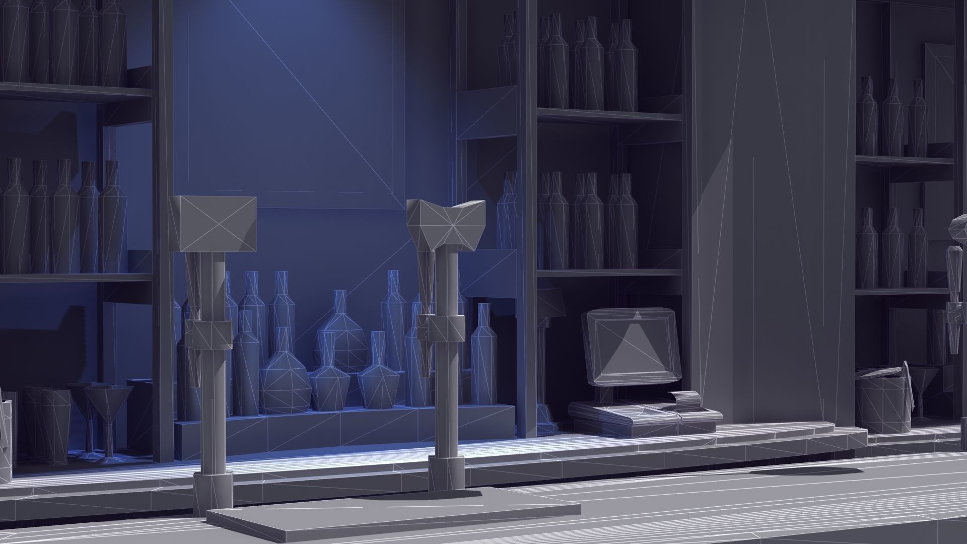 Nightclub Laser Bar Low-poly 3D model_48