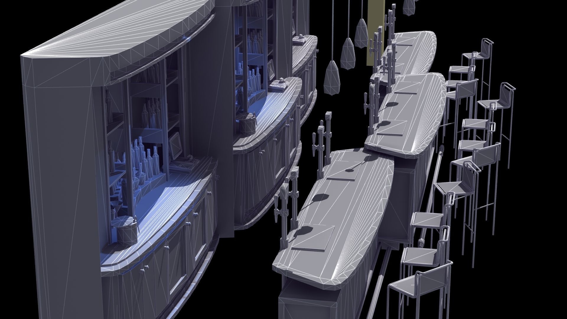 Nightclub Laser Bar Low-poly 3D model_42