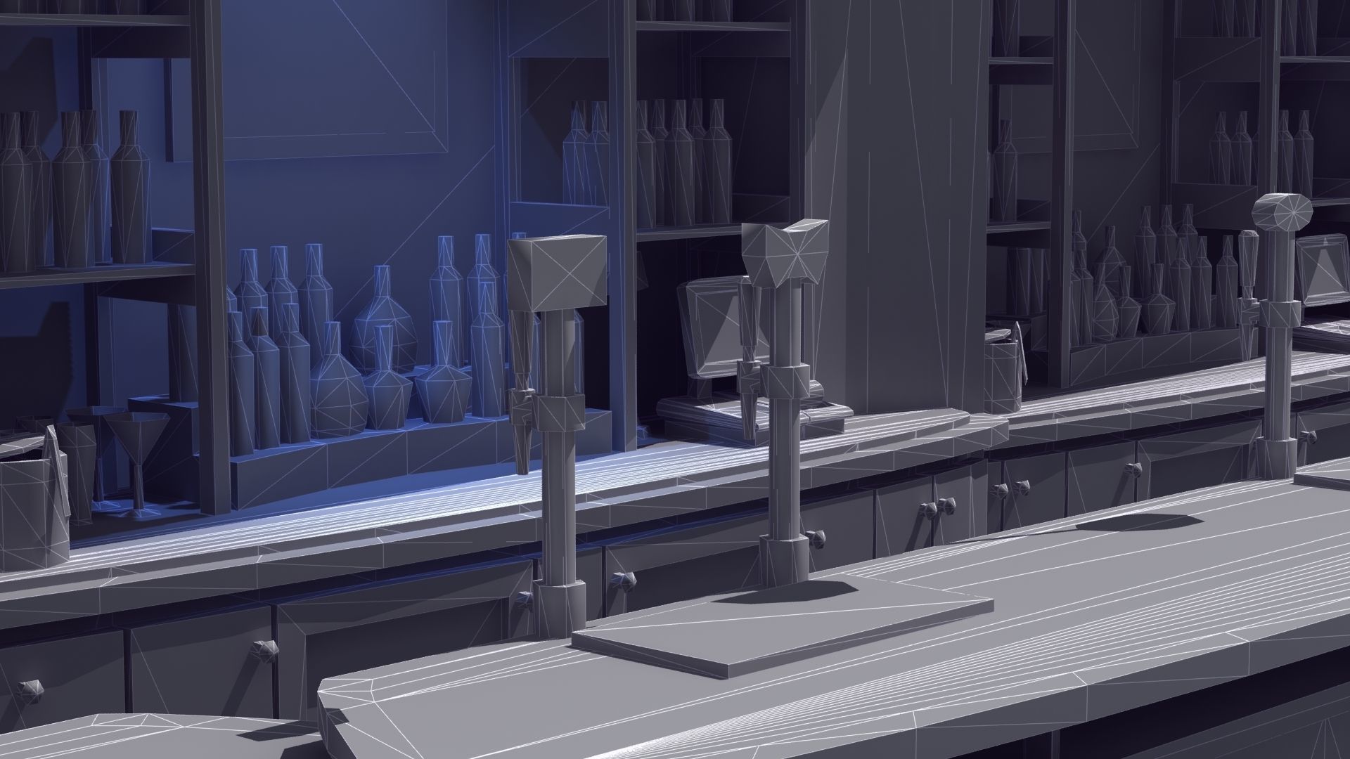 Nightclub Laser Bar Low-poly 3D model_54