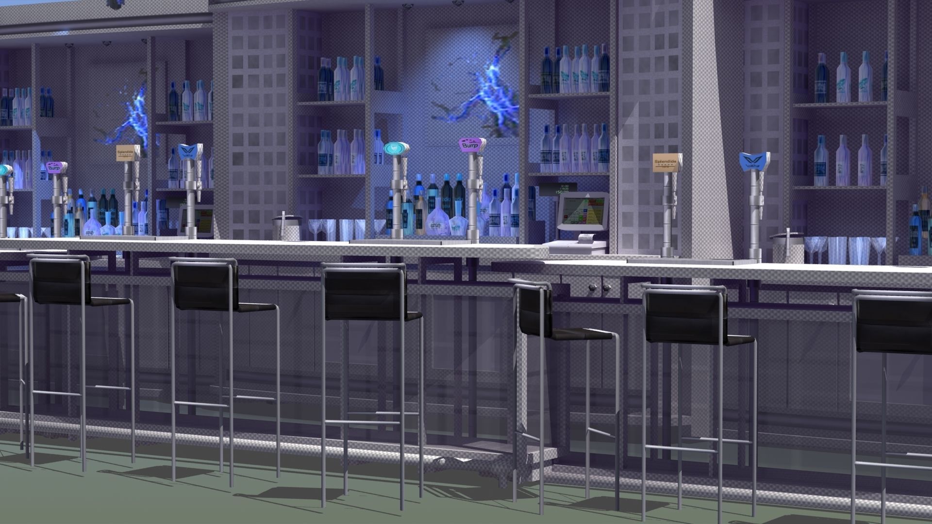 Nightclub Laser Bar Low-poly 3D model_18