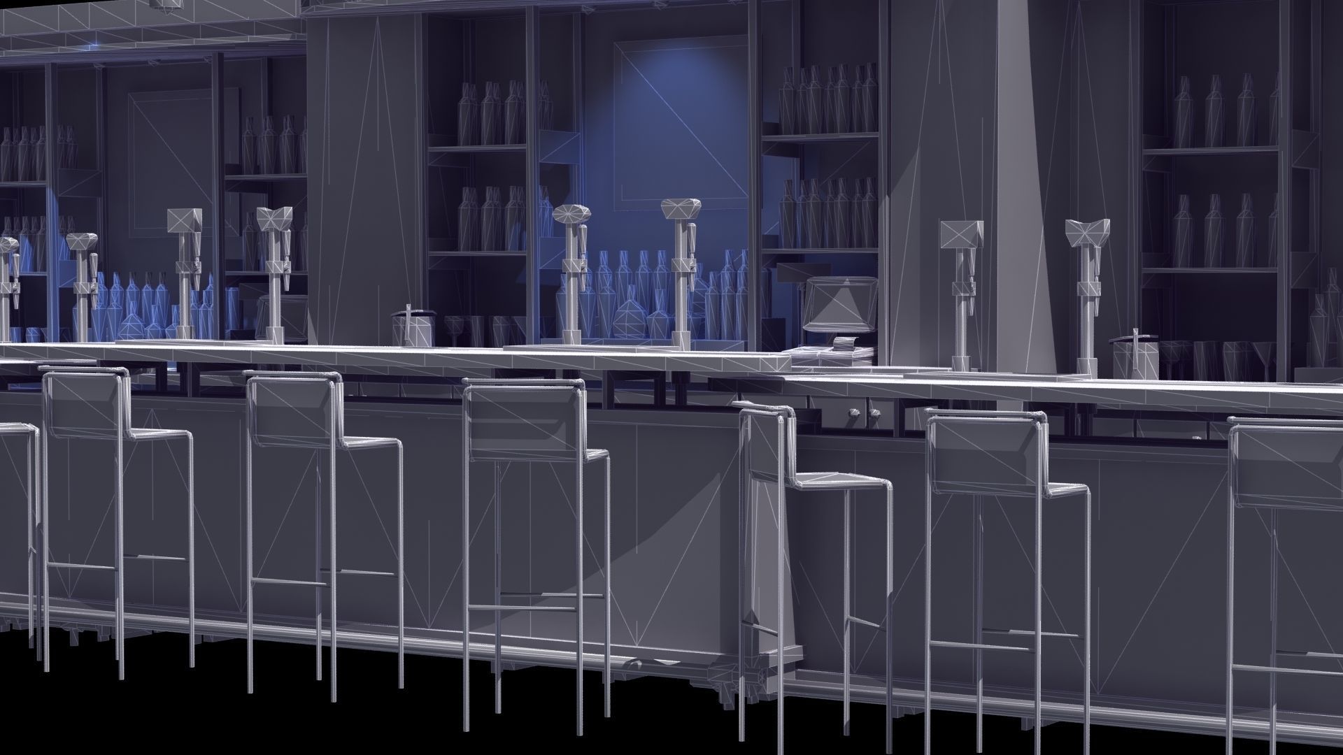 Nightclub Laser Bar Low-poly 3D model_58