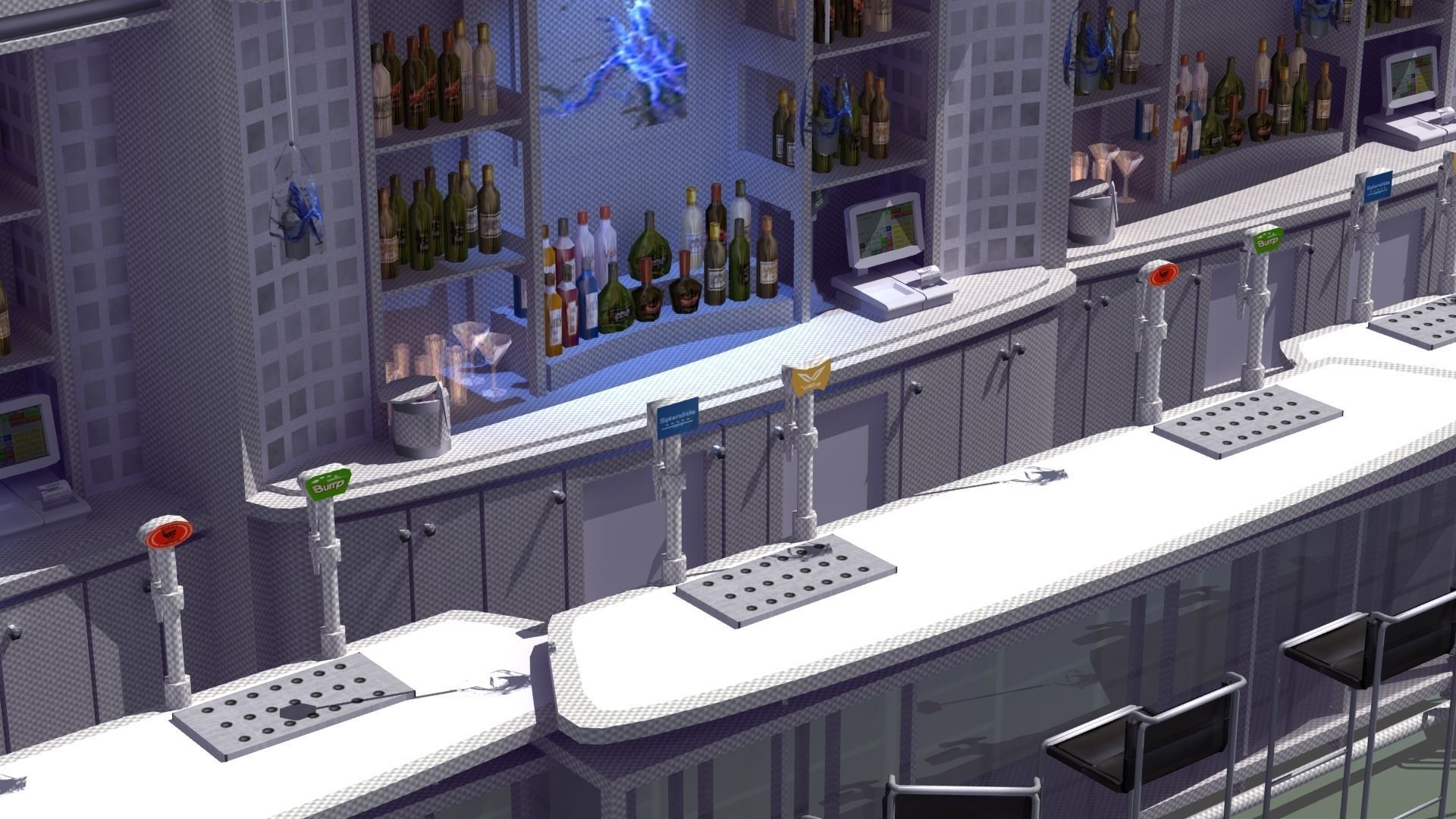 Nightclub Laser Bar Low-poly 3D model_24