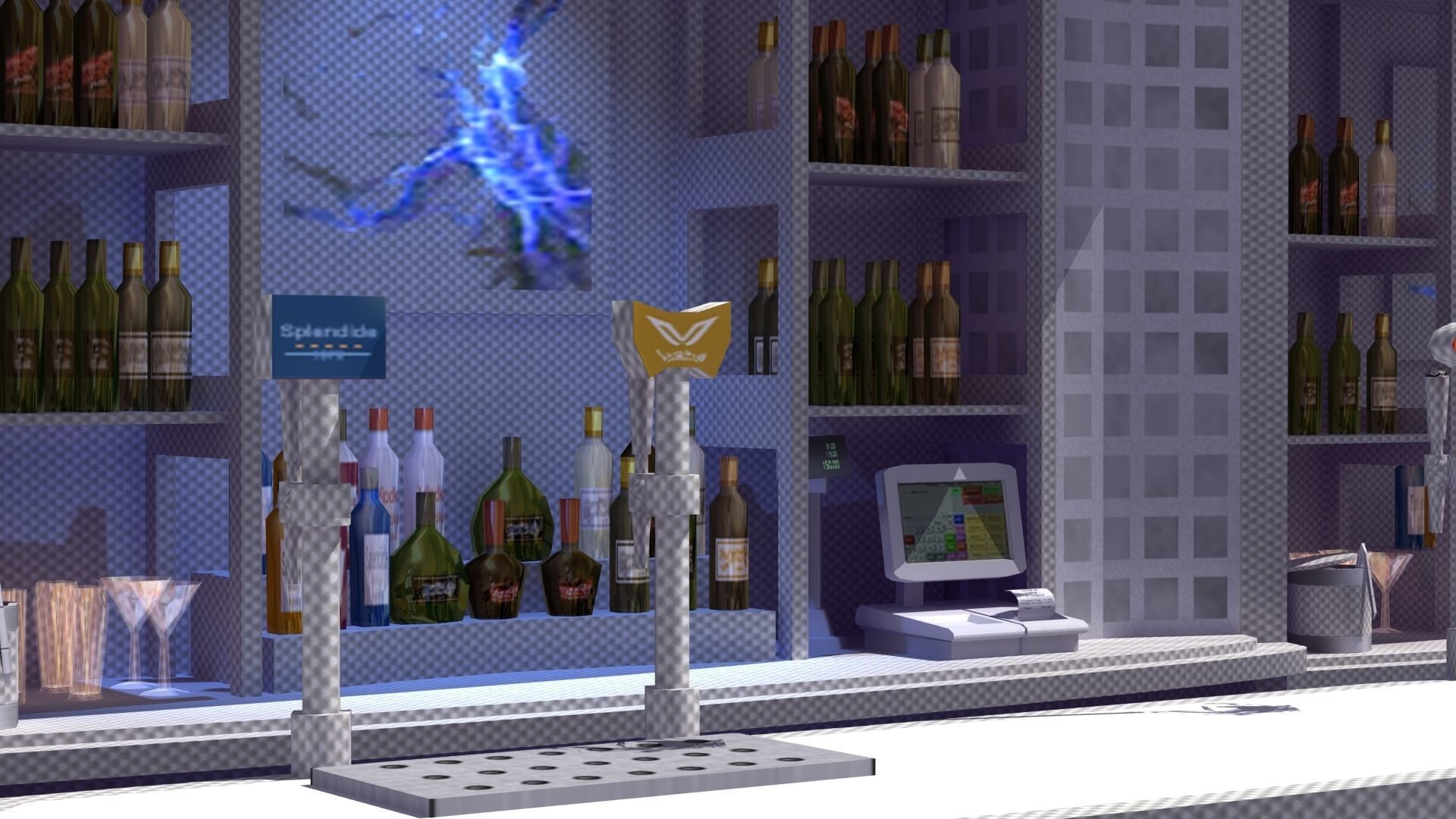 Nightclub Laser Bar Low-poly 3D model_28