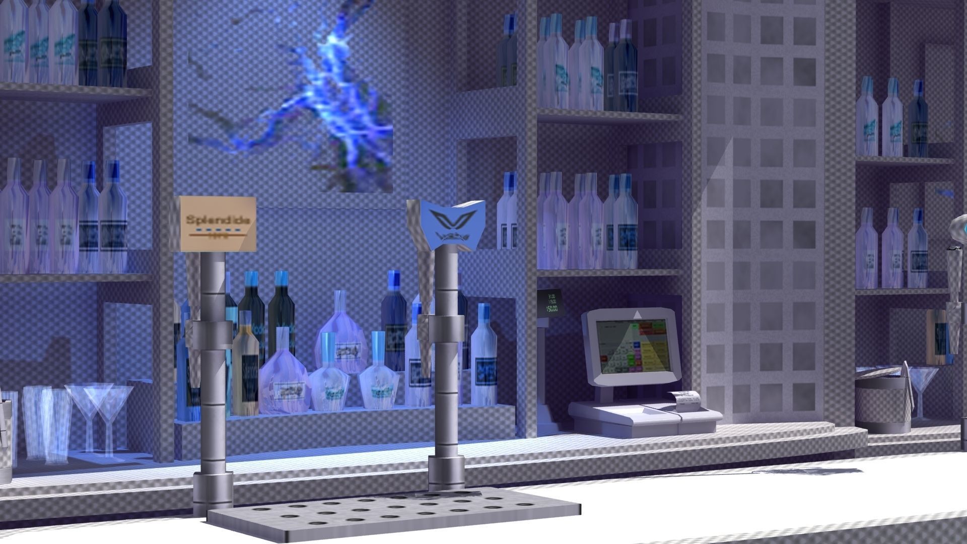 Nightclub Laser Bar Low-poly 3D model_9