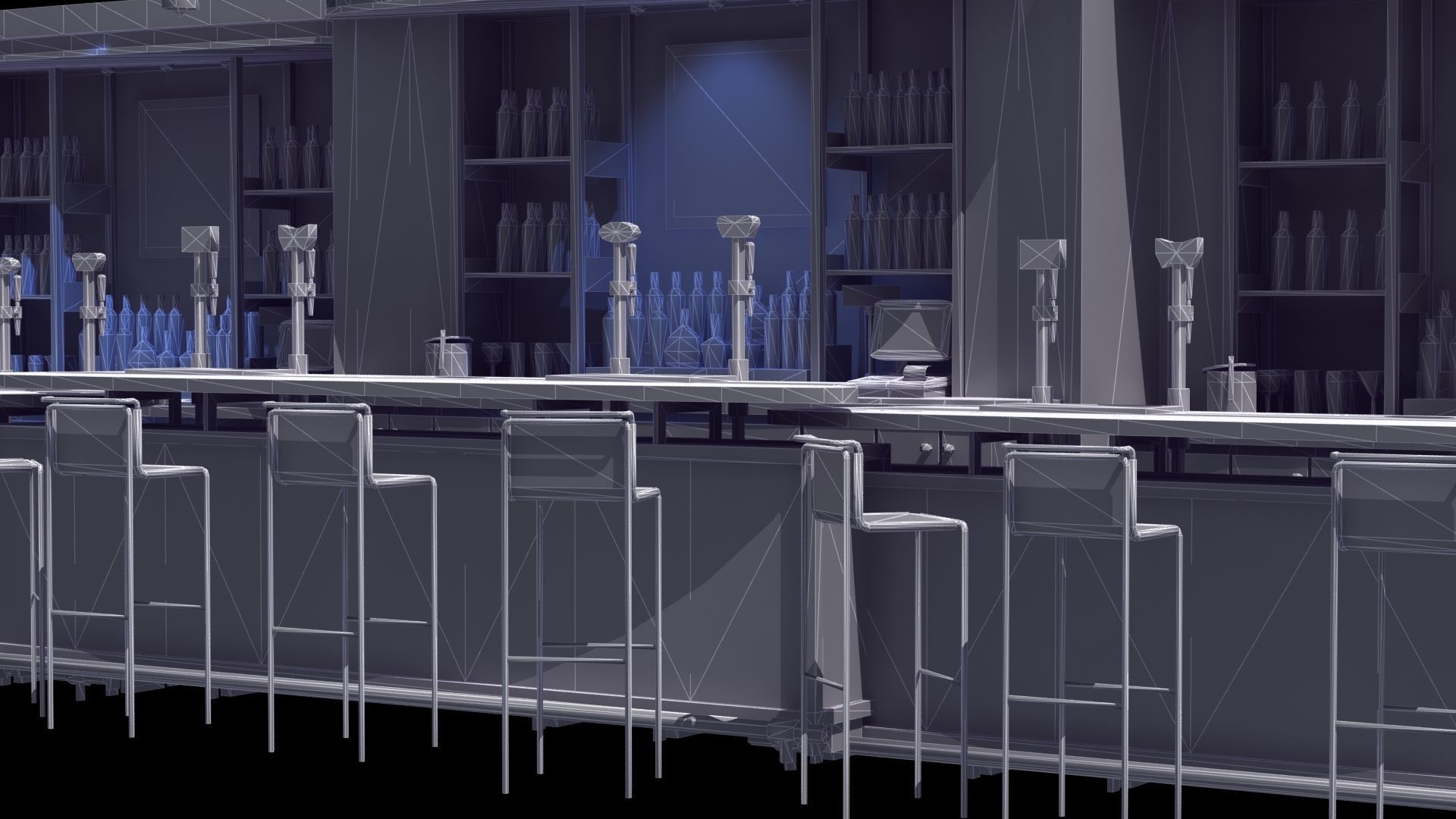 Nightclub Laser Bar Low-poly 3D model_57