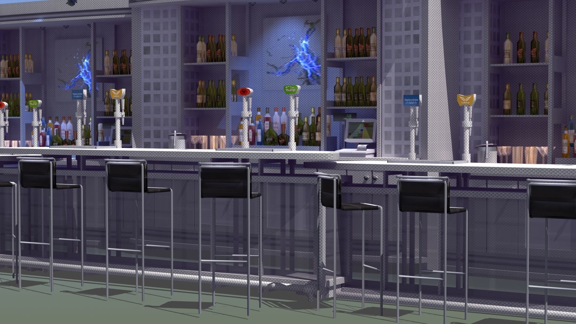 Nightclub Laser Bar Low-poly 3D model_38
