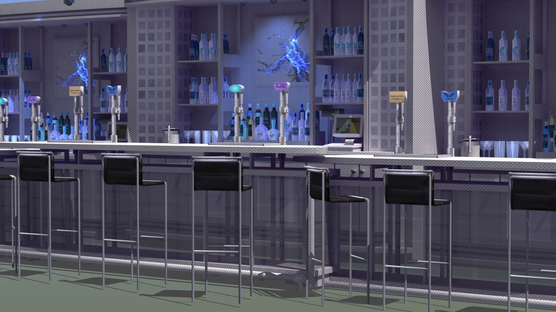 Nightclub Laser Bar Low-poly 3D model_17