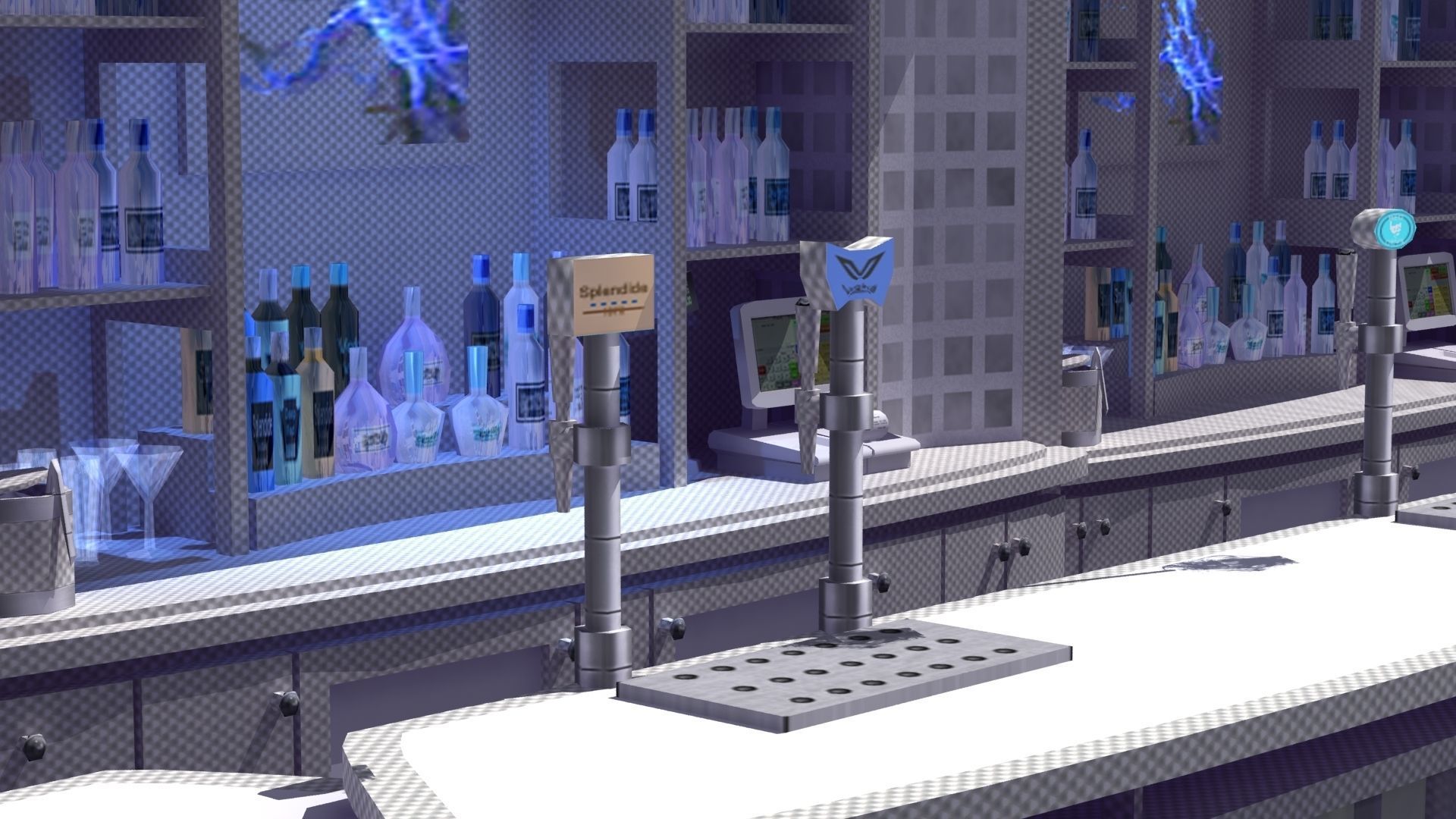 Nightclub Laser Bar Low-poly 3D model_15