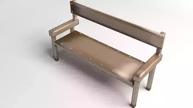 Bench 2 made of metal and wood