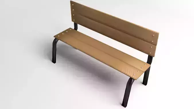 Bench 3 with legs 3D model