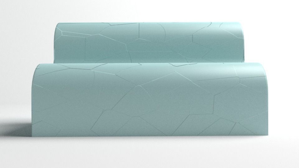 Bench 4 tile with cracks 3D model_1