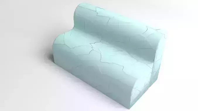 Bench 4 tile with cracks 3D model