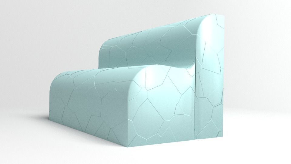 Bench 4 tile with cracks 3D model_3