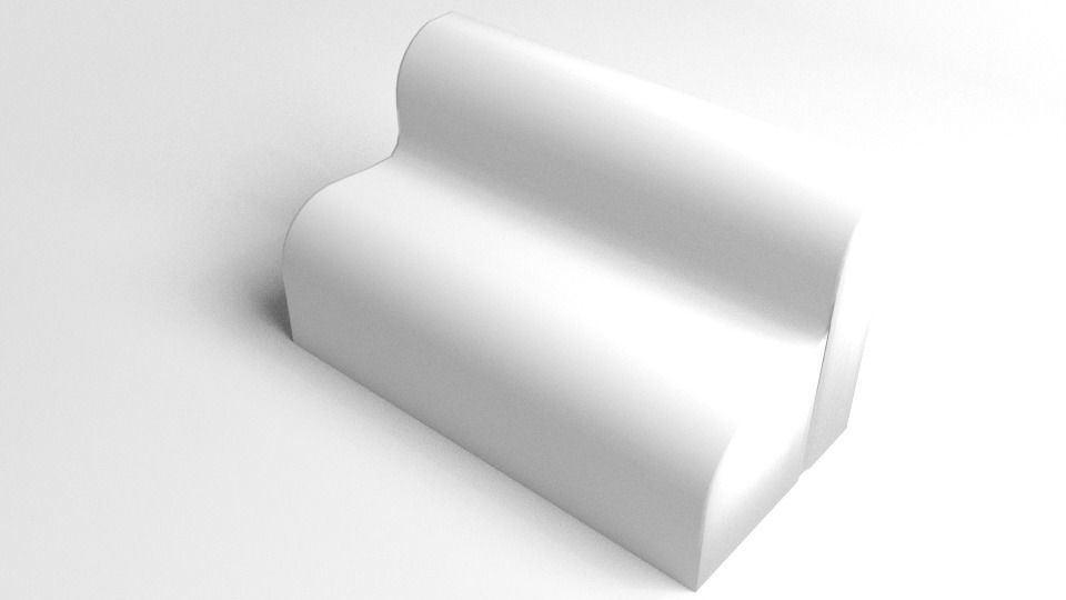 Bench 4 tile with cracks 3D model_4