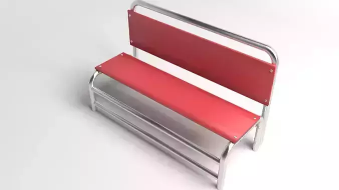 Bench 6 with seat and metal frame