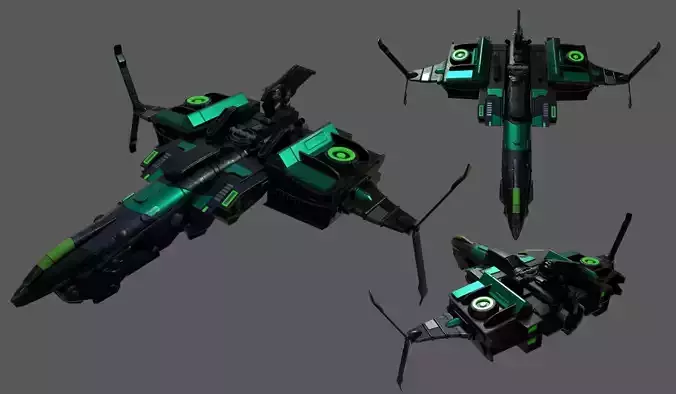 Spaceship Commander Starship combat low poly space fantasy 
