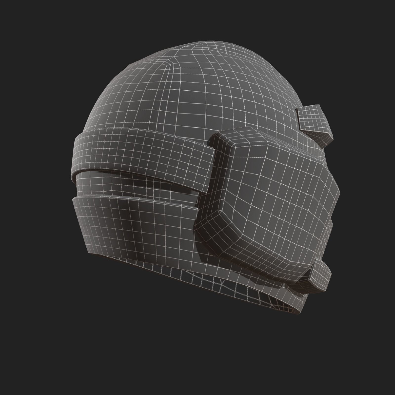 Helmet scifi military combat fantasy cyborg spac low poly  Low-poly 3D model_9