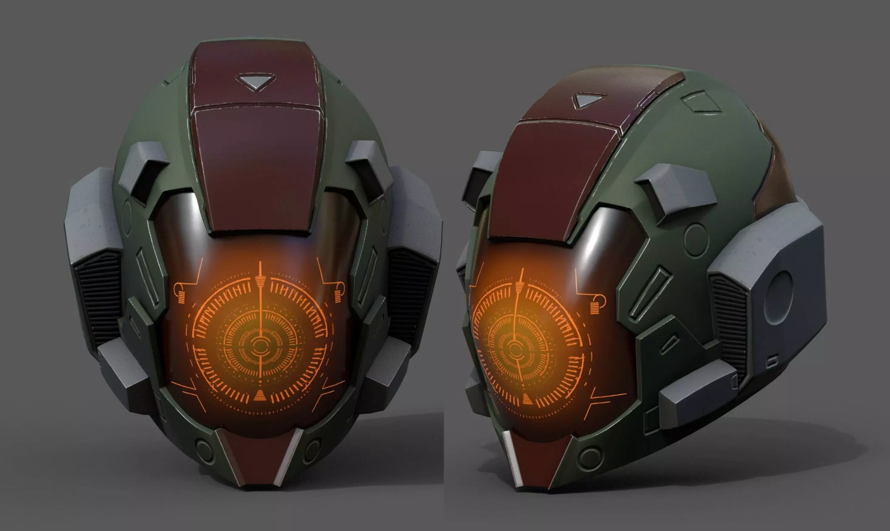 Helmet scifi military combat fantasy cyborg spac low poly  Low-poly 3D model_0