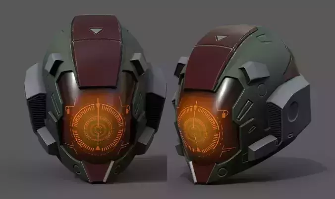 Helmet scifi military combat fantasy cyborg spac low poly  Low-poly 3D model