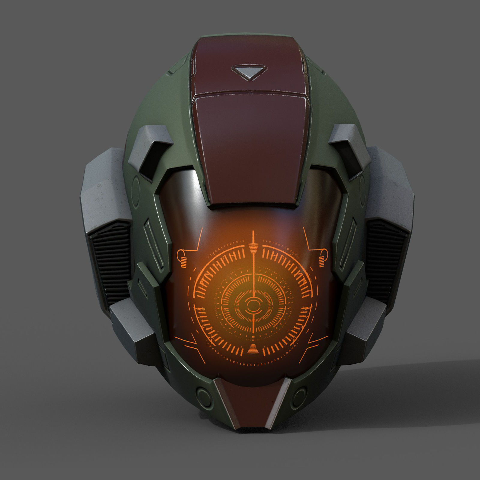 Helmet scifi military combat fantasy cyborg spac low poly  Low-poly 3D model_2